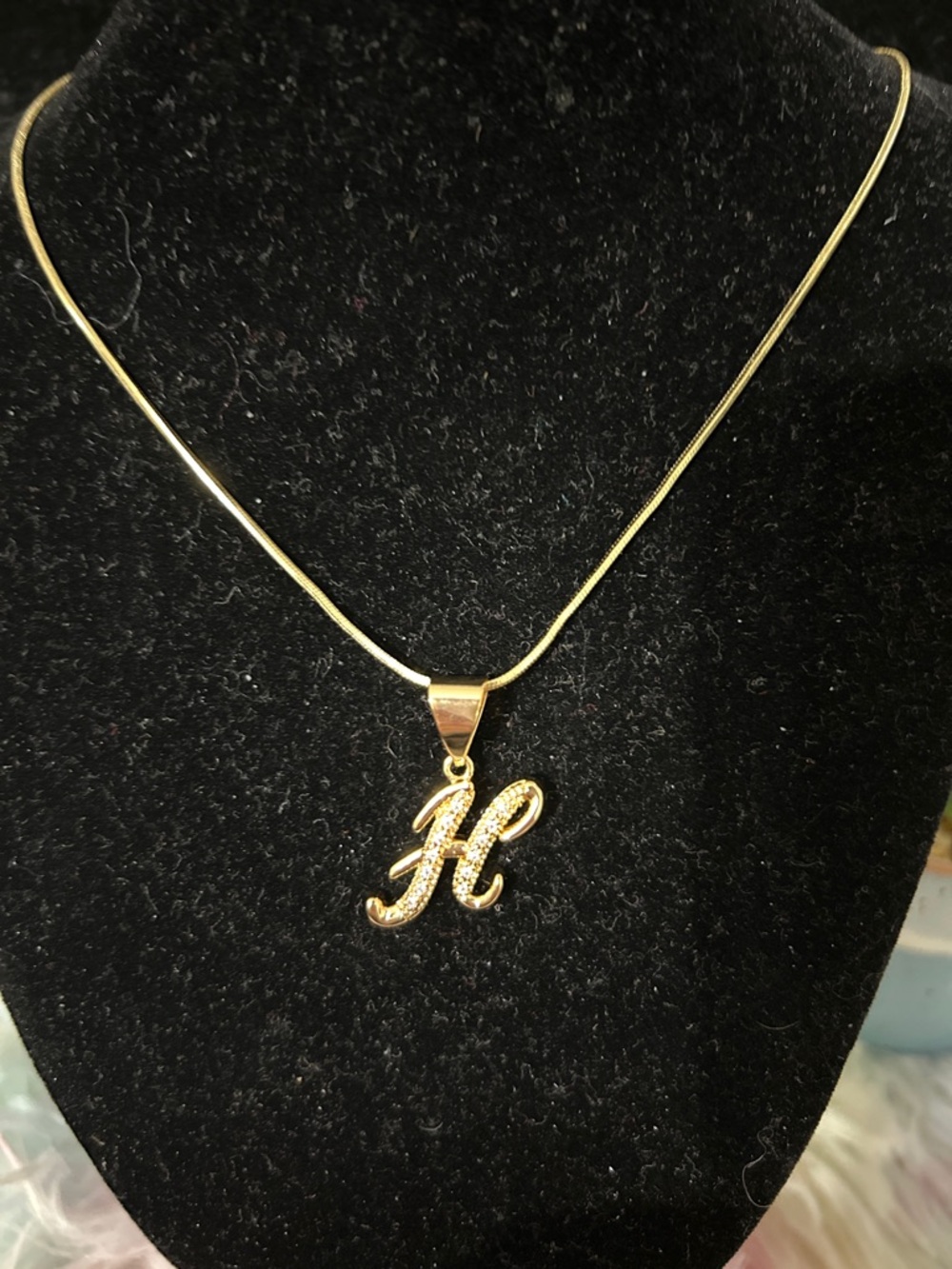 Fashion Jewelry Gold 'H' Initial Pendant Necklace